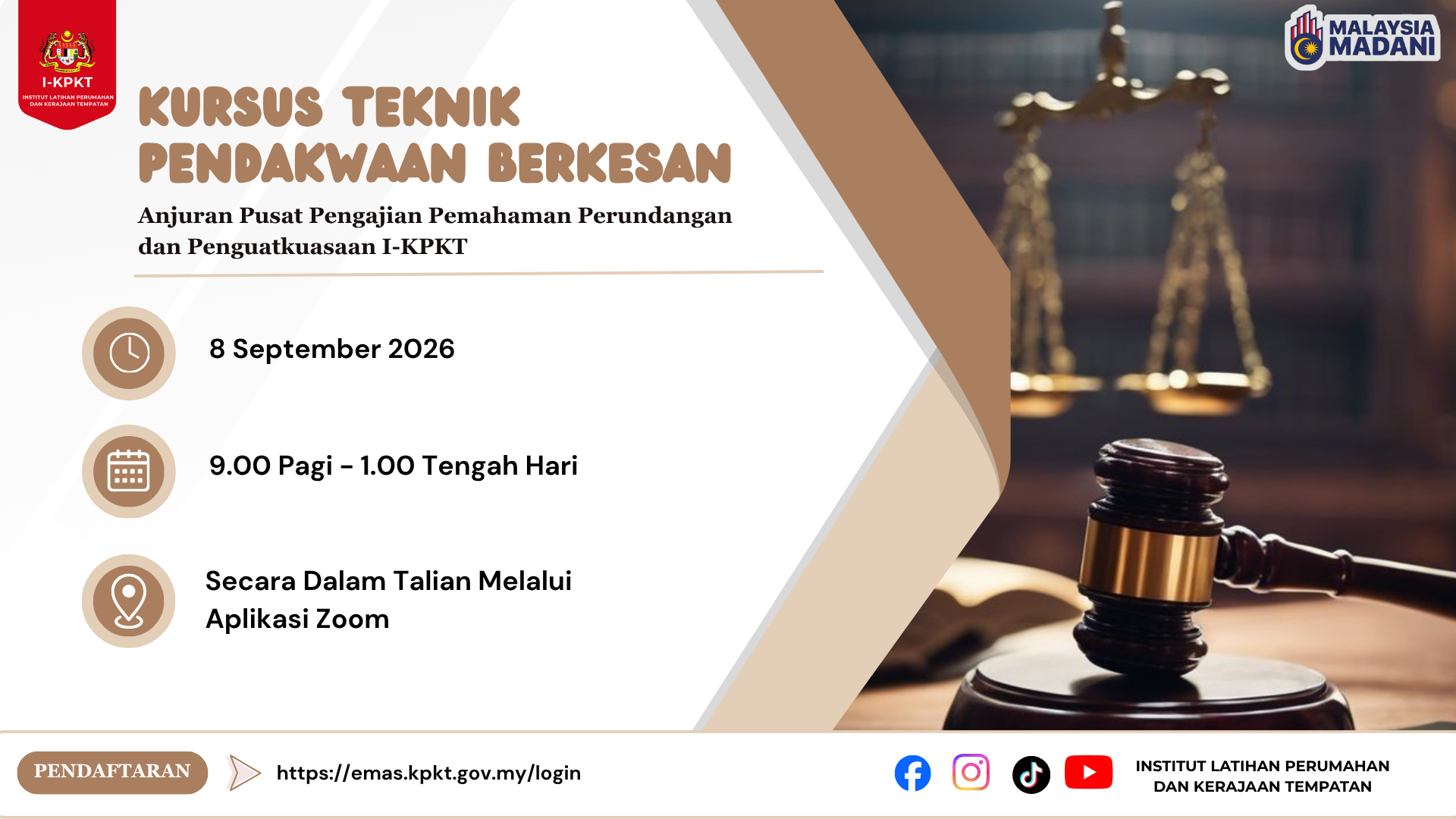 KURSUS TEKNIK PENDAKWAAN BERKESAN