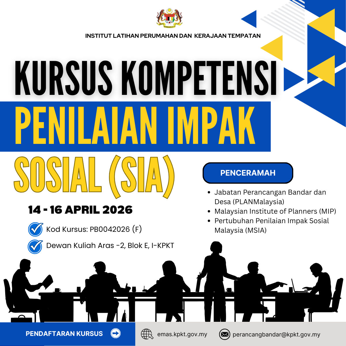 KURSUS KOMPETENSI PENILAIAN IMPAK SOSIAL (SIA)
