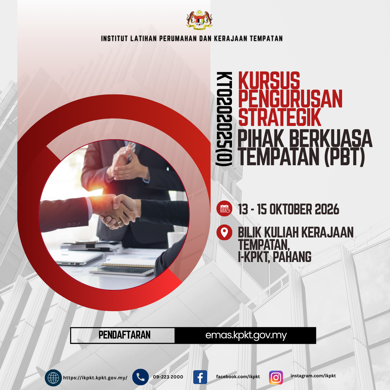 KURSUS PENGURUSAN STRATEGIK DAN KEPIMPINAN KERAJAAN TEMPATAN (PBT)