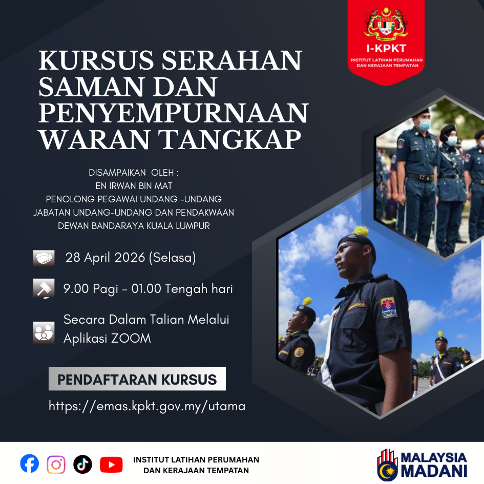 KURSUS SERAHAN SAMAN DAN PENYEMPURNAAN WARAN TANGKAP
