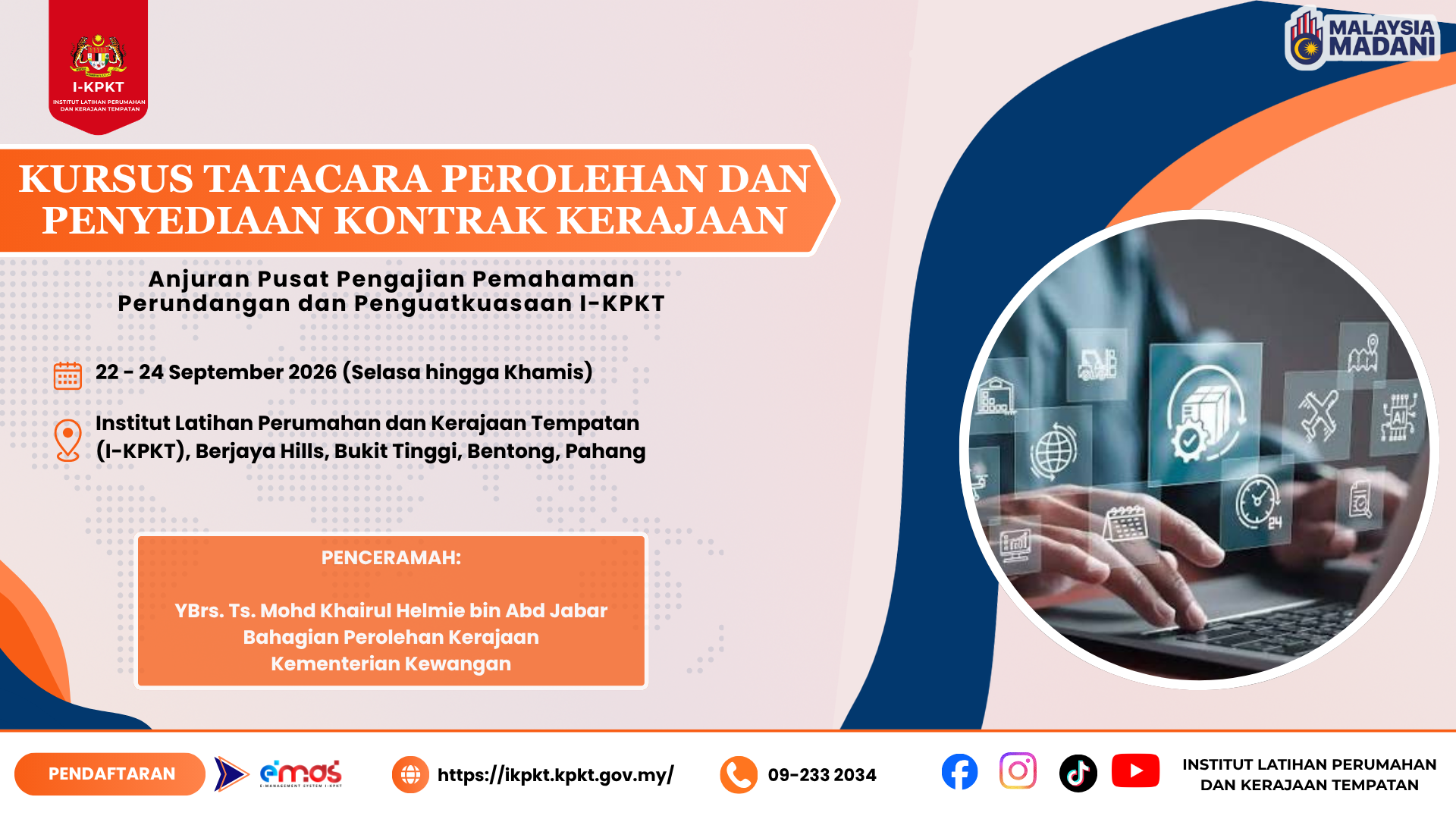 KURSUS TATACARA PEROLEHAN DAN PENYEDIAAN KONTRAK KERAJAAN